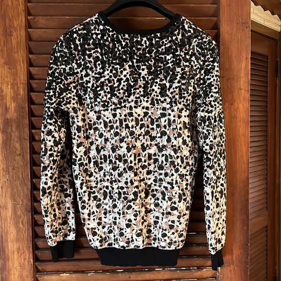 Marc by Marc Jacobs Sequin Leopard Print Sweater Size M - Picture 4 of 9